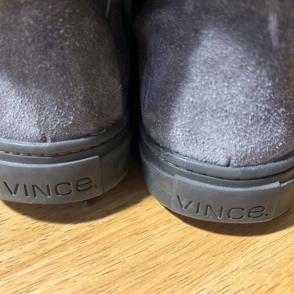 Womens Vince Nyack Gray Suede Rabbit Fur Ankle Sneaker Booties 8 - Picture 14 of 14